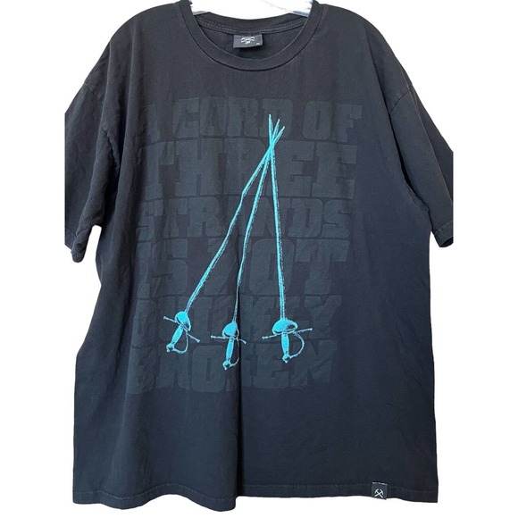 3sixteen T Shirt Mens 2X Black Graphic Tee Short Sleeve A Cord Of Three Strands - Picture 1 of 13